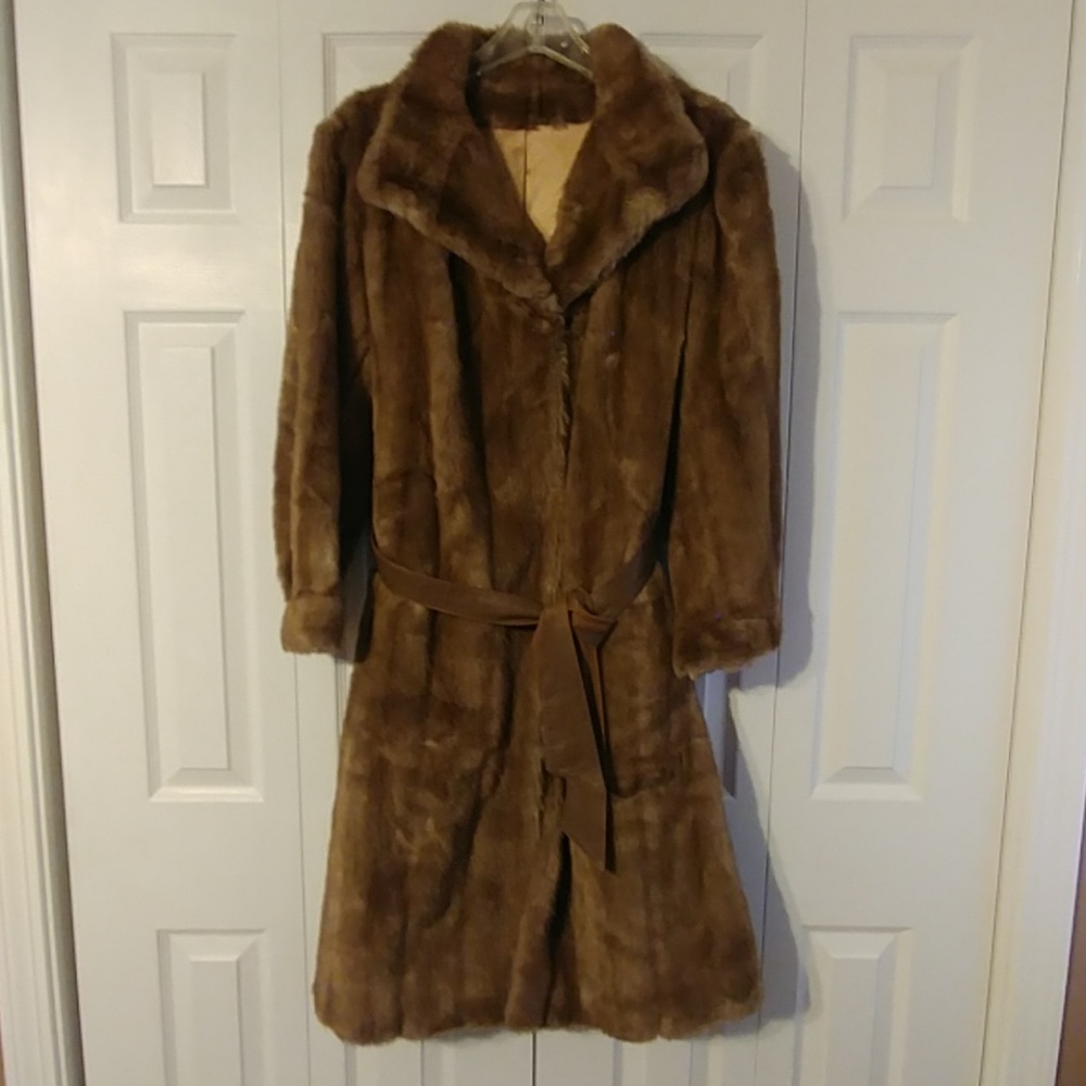 Dubrowsky & Perlbinder faux fur and leather coat